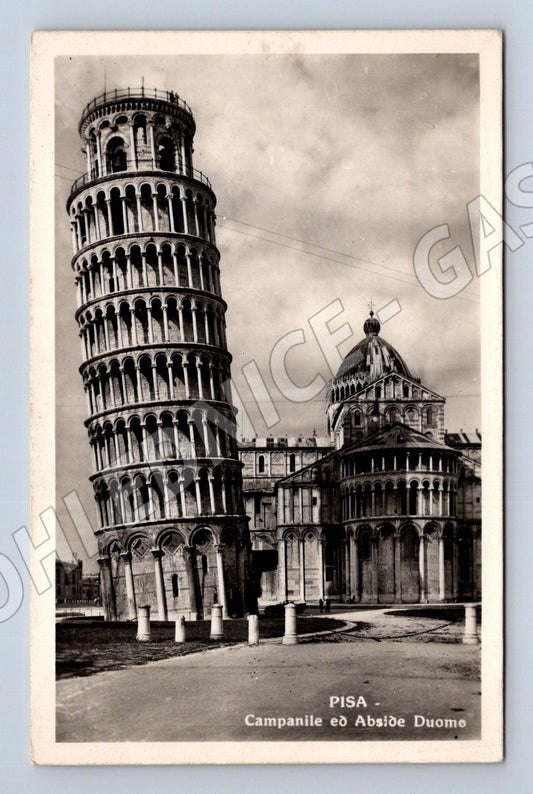 Pohlednice Pisa – šikmá věž + Duomo, čb (M15706)