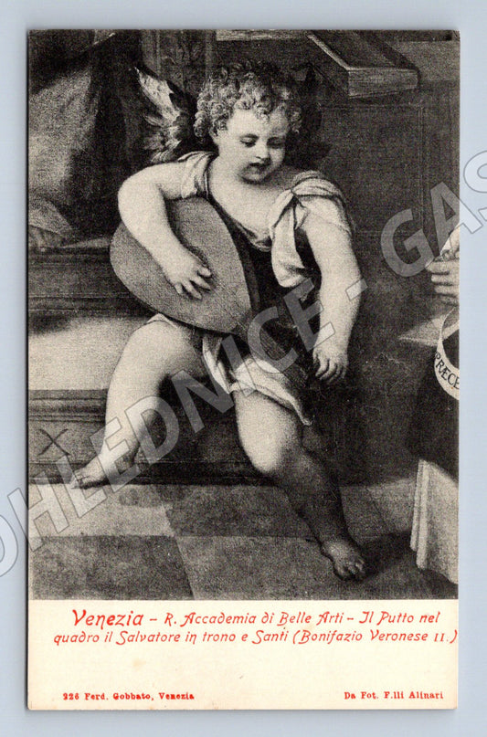 Pohlednice anděl s loutnou – Bonifazio Veronese (M15731)