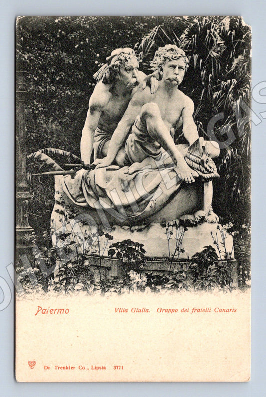 Pohlednice Palermo – Villa Giulia, socha Canaris (M15734)