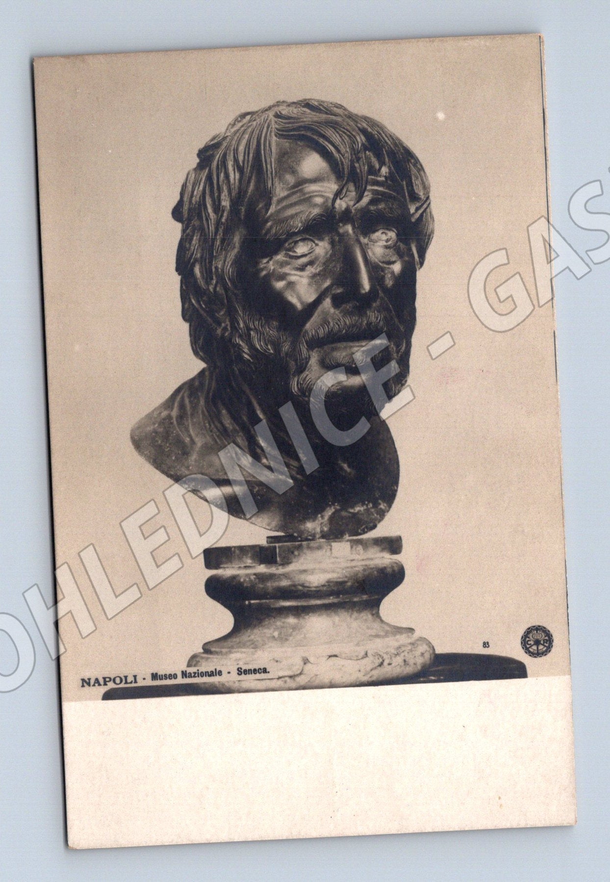 Pohlednice Neapol – busta Seneca, Museo Nazionale (M15739)