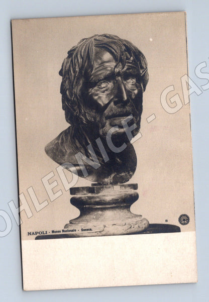 Pohlednice Neapol – busta Seneca, Museo Nazionale (M15739)