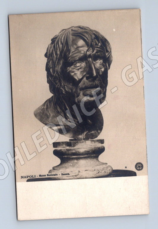 Pohlednice Neapol – busta Seneca, Museo Nazionale (M15739)
