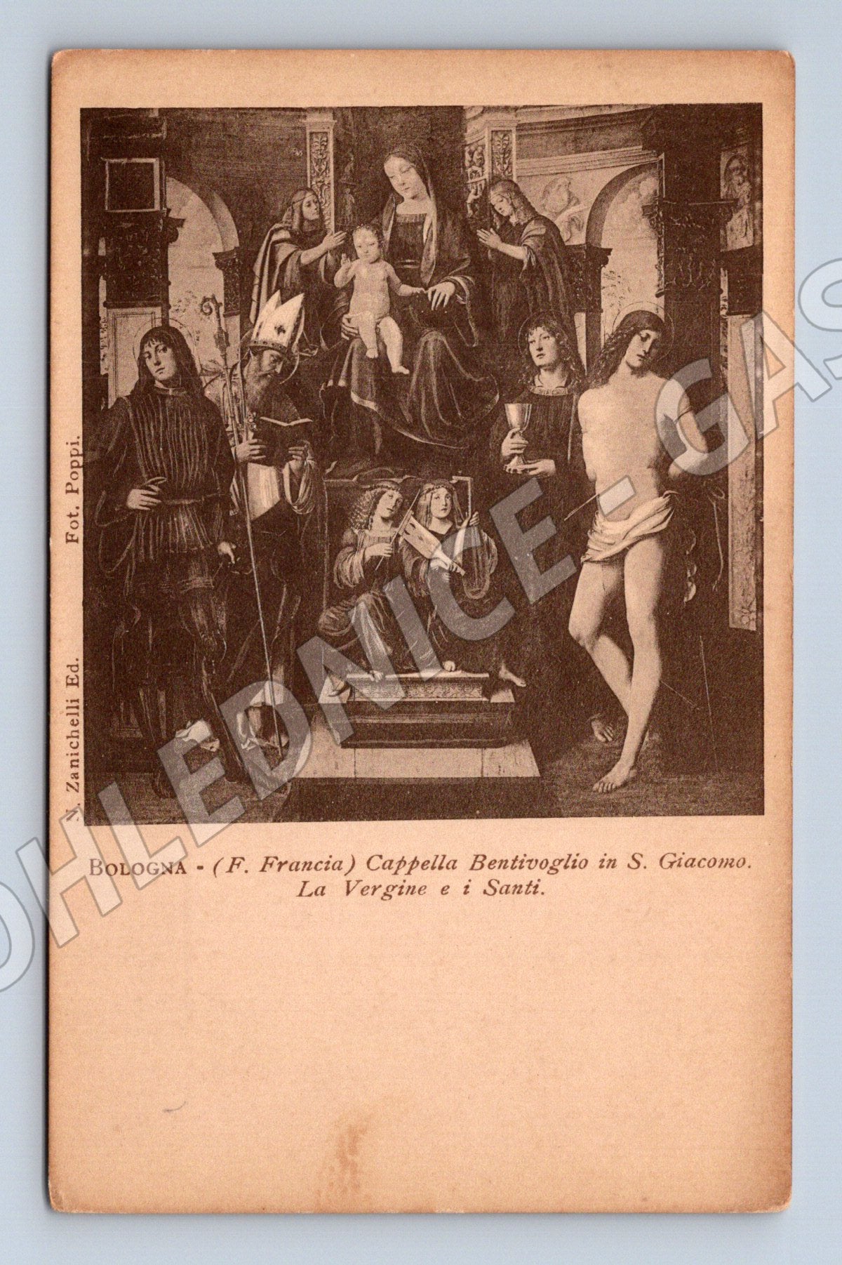 Pohlednice Bologna – kaple Bentivoglio, F. Francia (M15741)