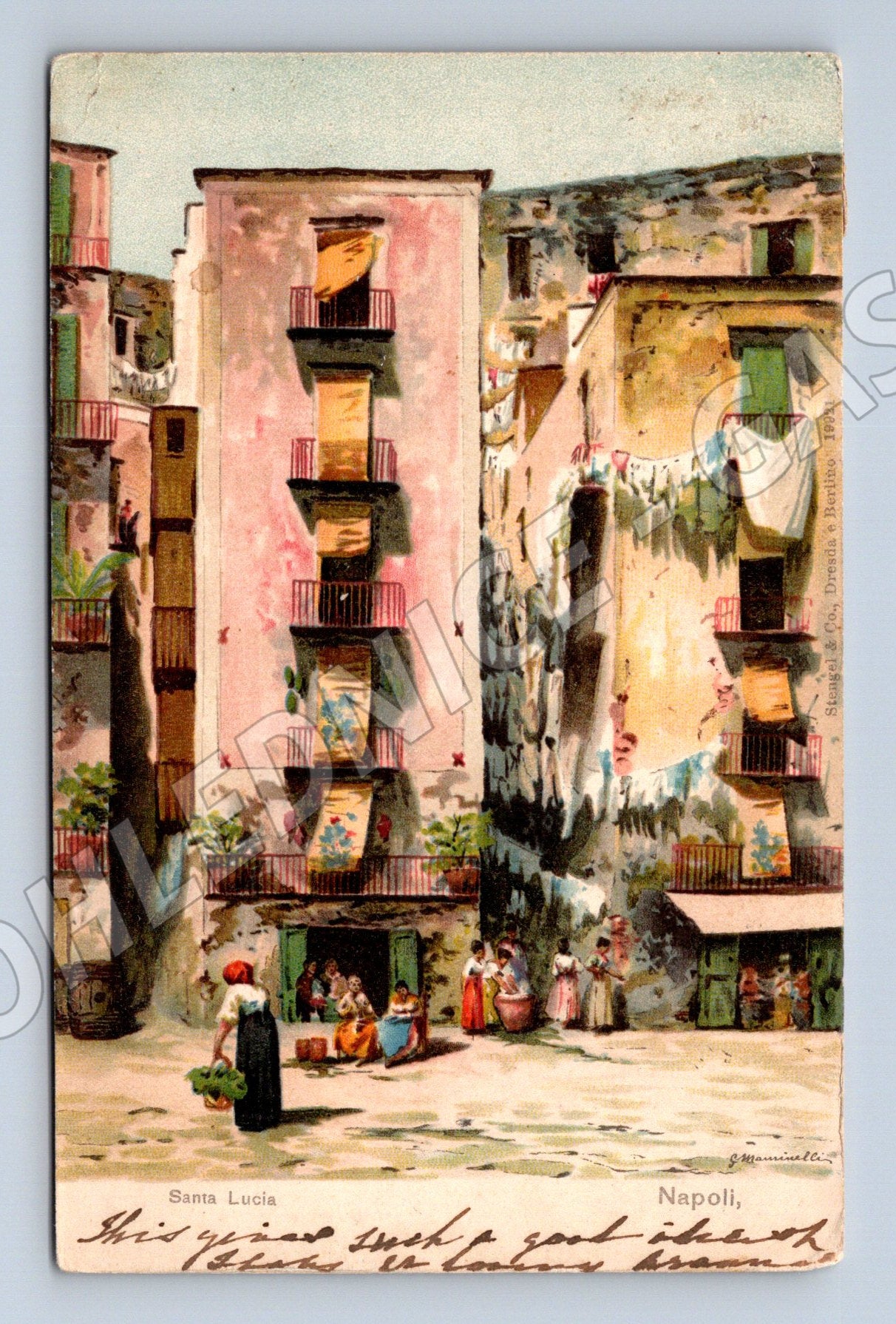 Pohlednice Napoli – Santa Lucia, 1902, poštou (M15742)