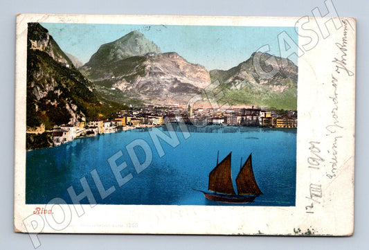 Pohlednice Riva kolorovaná jezero hory 1901 (M15758)