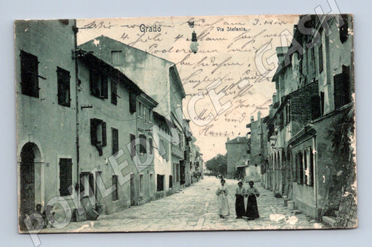 Pohlednice Grado Via Stefania cca 1900 Itálie (M15759)