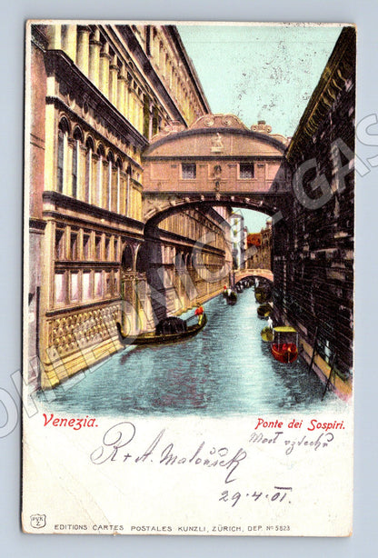 Pohlednice Benátky Ponte dei Sospiri 1901 zaslaná (M15761)