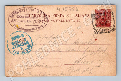 Pohlednice Vesuv erupce 1882 psaná známka 1910 (M15763)