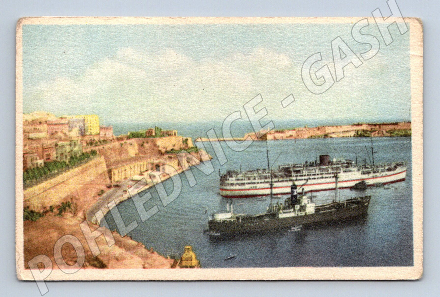 Pohlednice Malta Valletta Grand Harbour lodě (M15766)