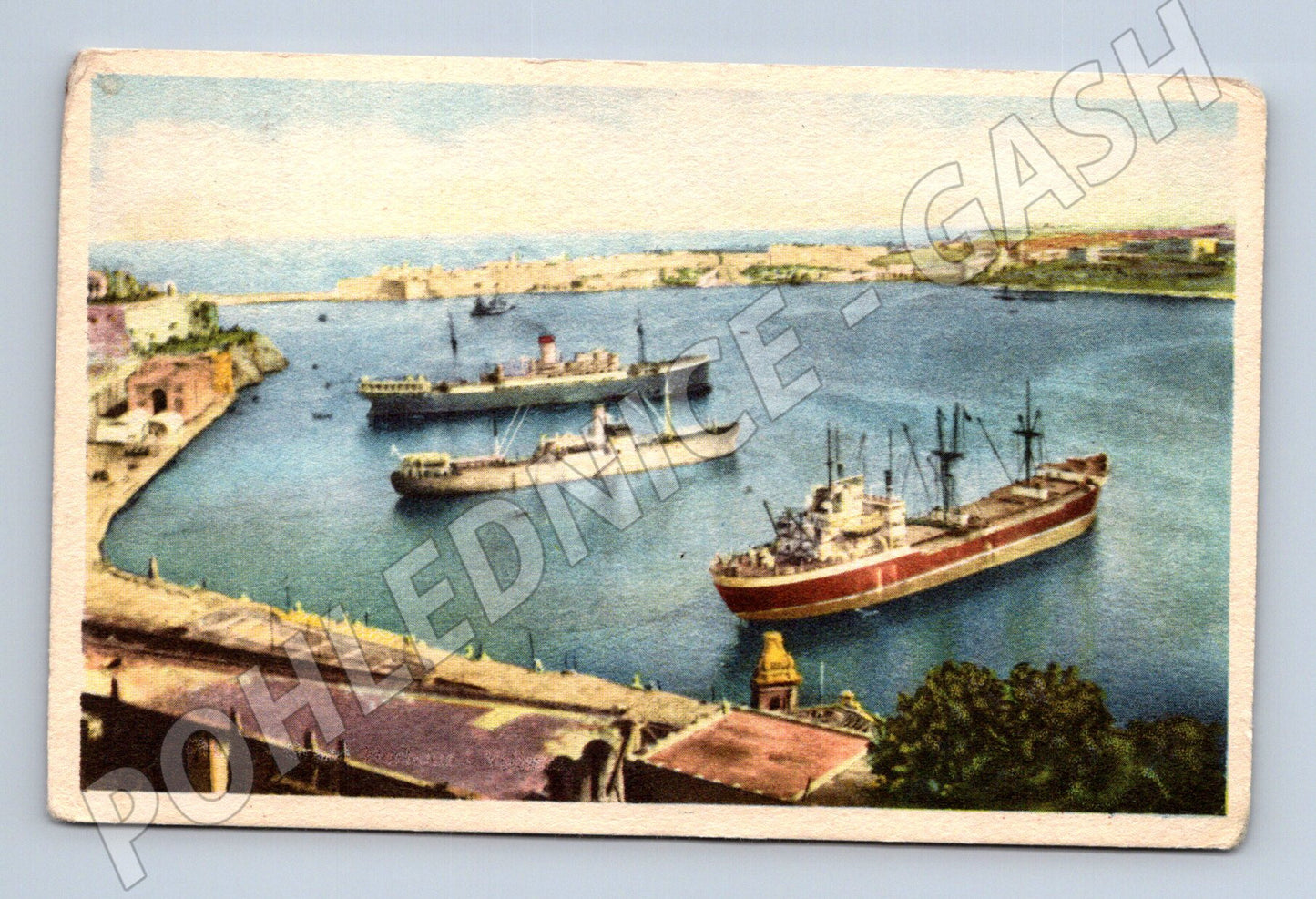 Pohlednice Malta Valletta Grand Harbour lodě přístav (M15770)