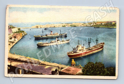 Pohlednice Malta Valletta Grand Harbour lodě přístav (M15770)