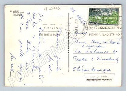 Pohlednice Madrid Puerta de Alcalá letecký pohled 1964 (M15773)