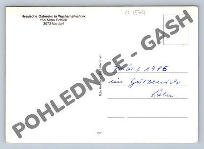 Pohlednice Kraslice vosková technika 1986 (M1579)