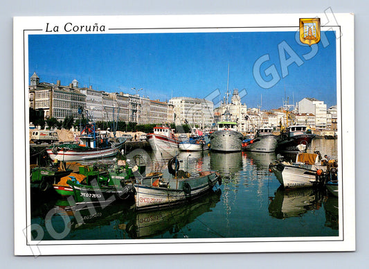 Pohlednice La Coruña přístav lodě Španělsko (M15792)