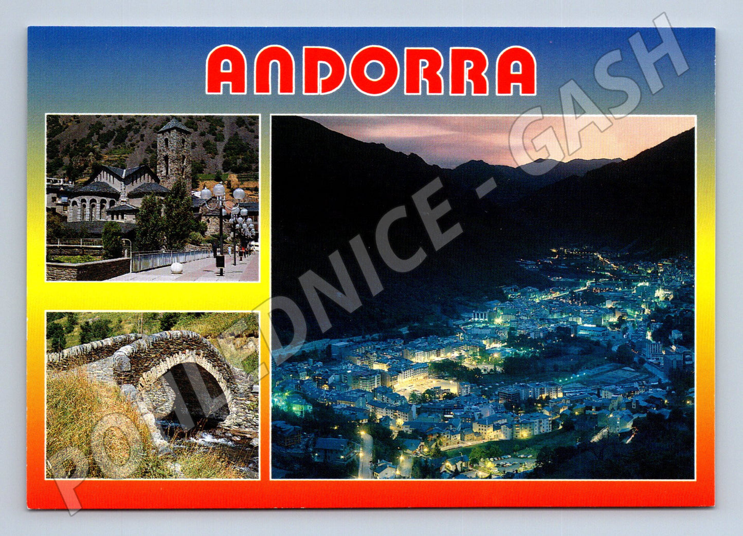 Pohlednice Andorra koláž památek (M15810)