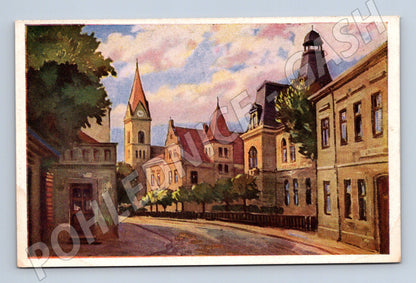 Pohlednice Trenčianske Teplice malovaná do 1950 (M15855)