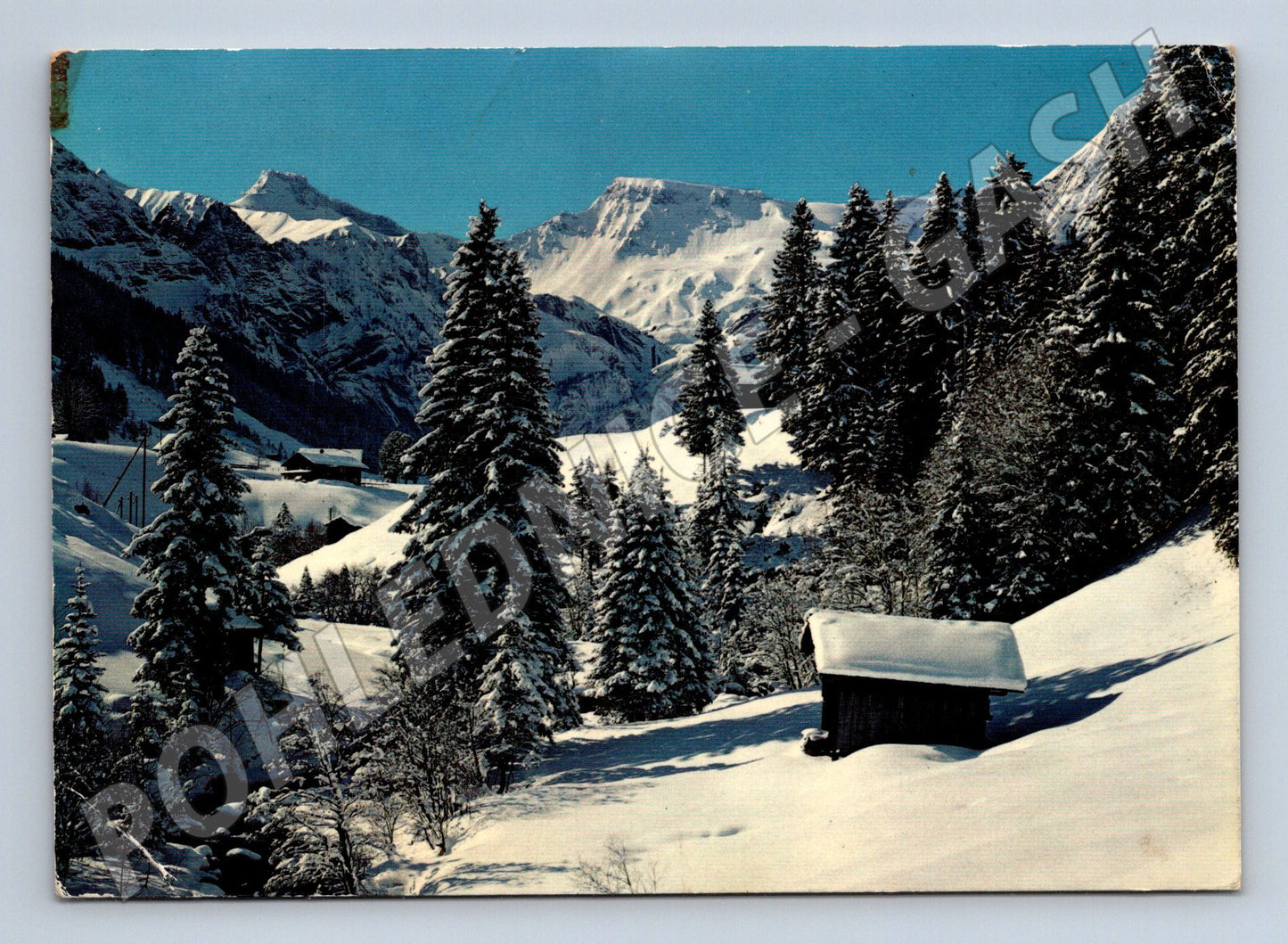 Pohlednice Adelboden Švýcarsko zimní krajina 1981 (M15859)
