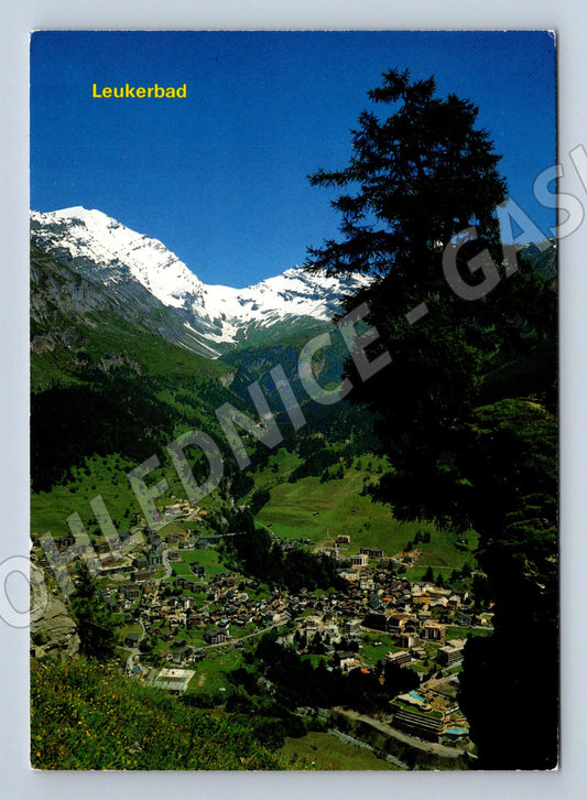 Pohlednice Leukerbad Švýcarsko letecký pohled 1978 (M15864)