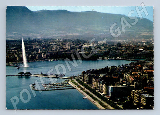Pohlednice Ženeva letecký pohled město jezero (M15865)