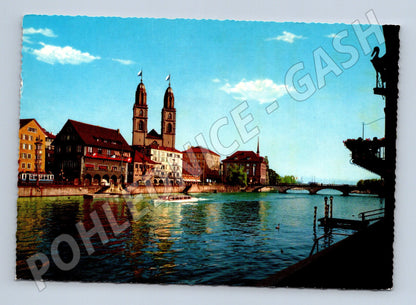 Pohlednice Zürich Grossmünster Švýcarsko 1969 (M15869)