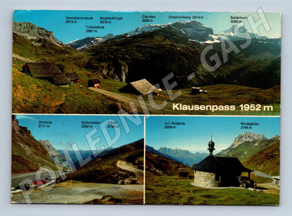 Pohlednice Klausenpass 1952 m Švýcarsko 1979 (M15884)