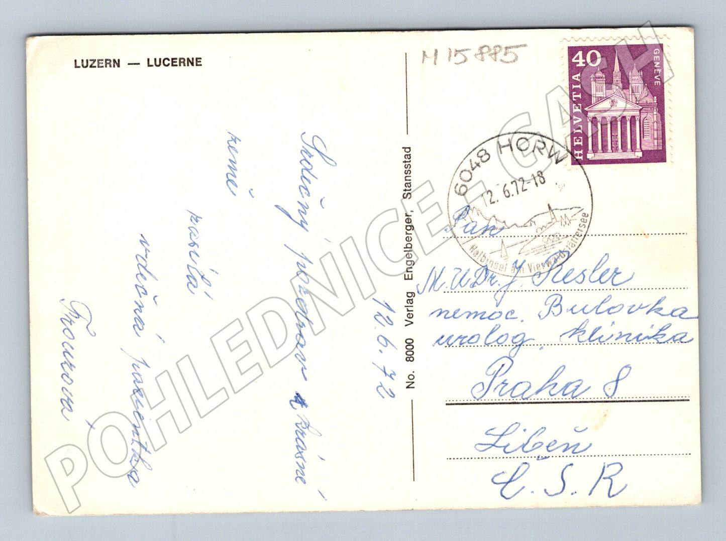 Pohlednice Lucern koláž Švýcarsko 1972 (M15885)