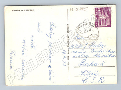 Pohlednice Lucern koláž Švýcarsko 1972 (M15885)