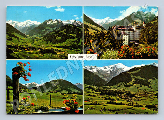 Pohlednice Gstaad Švýcarsko alpská krajina 1982 (M15886)