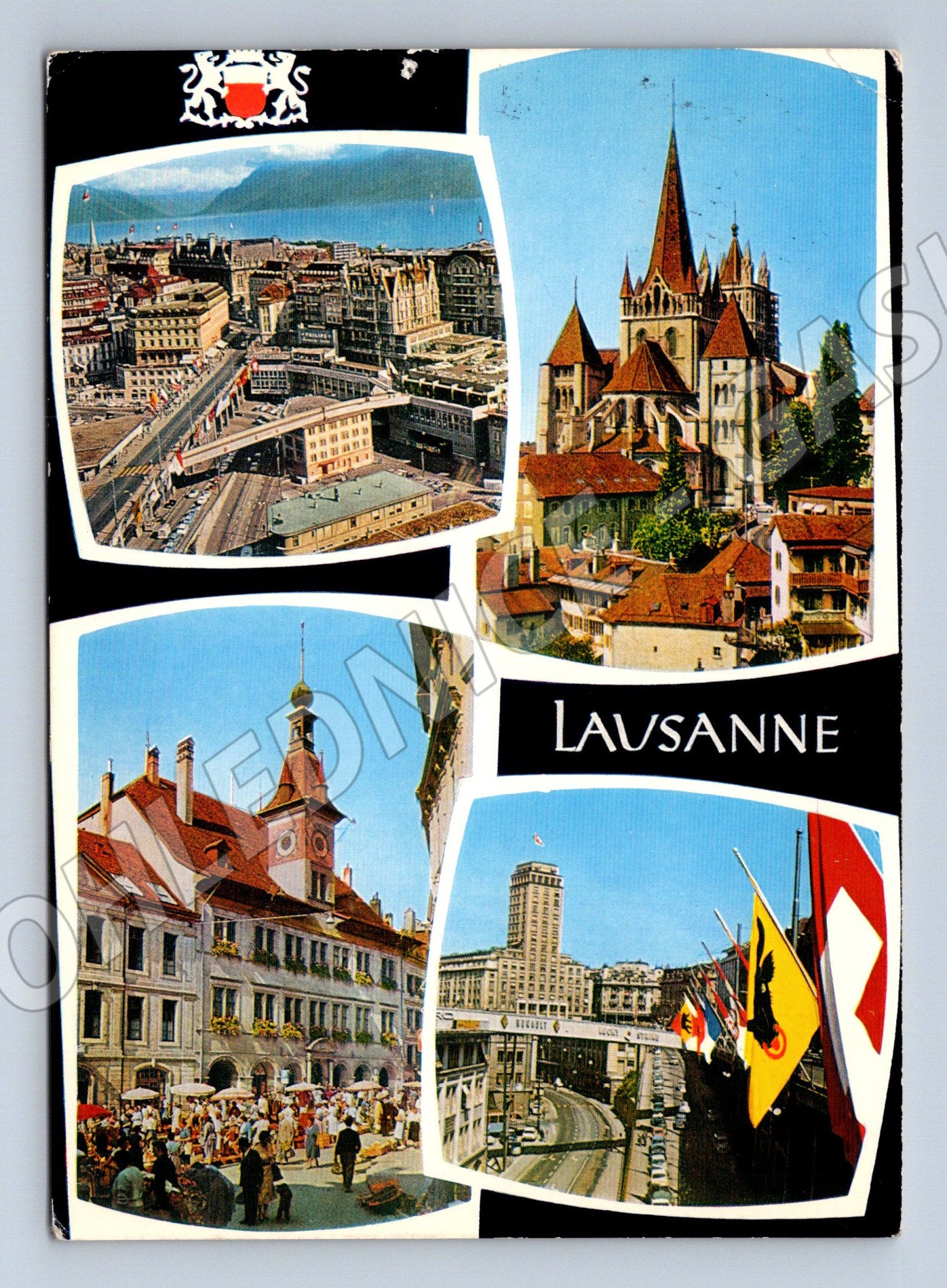 Pohlednice Lausanne více pohledů Švýcarsko (M15889)