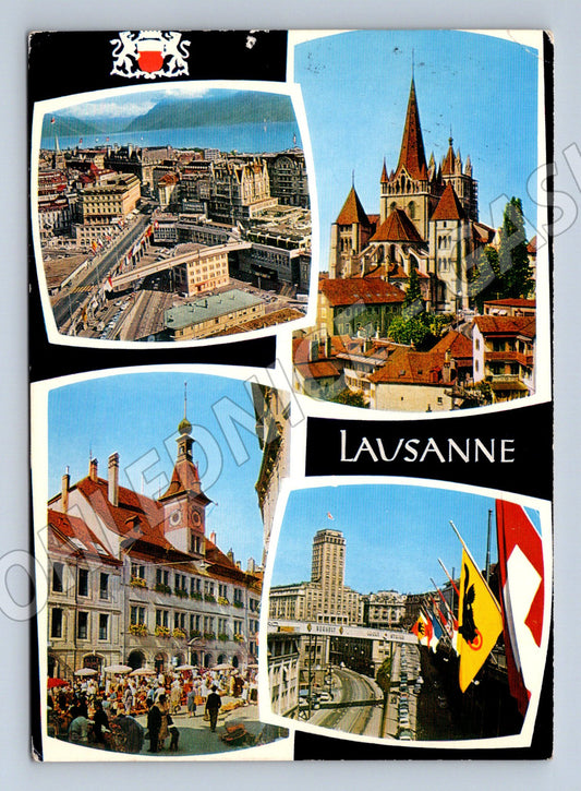 Pohlednice Lausanne více pohledů Švýcarsko (M15889)