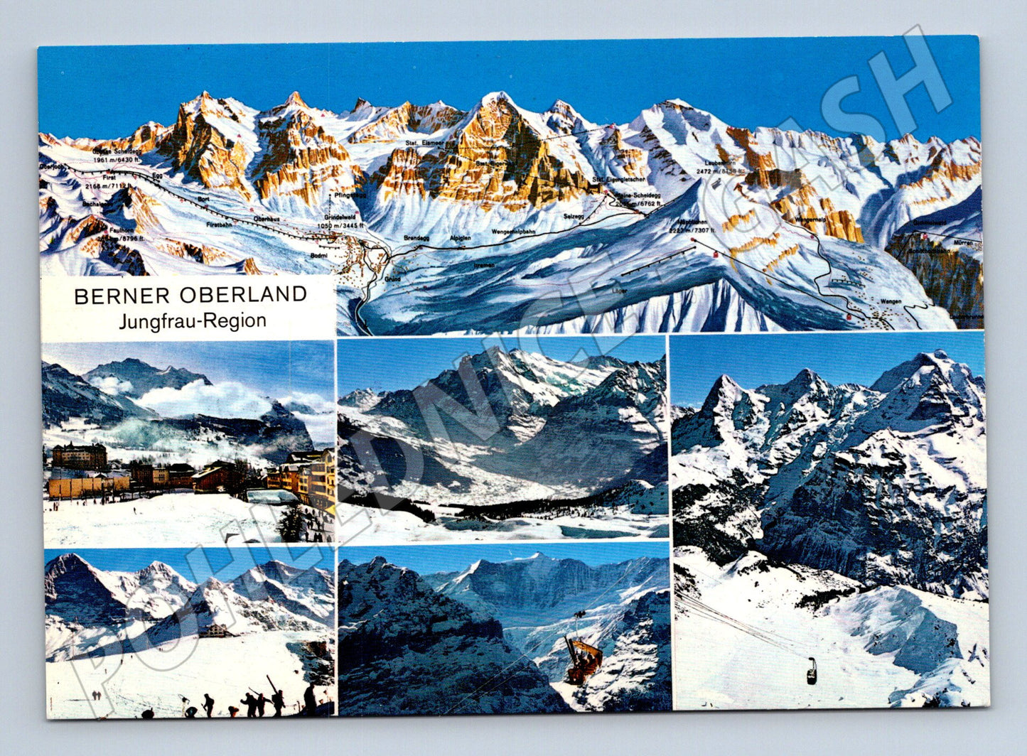 Pohlednice Jungfrau Region Berner Oberland koláž (M15890)