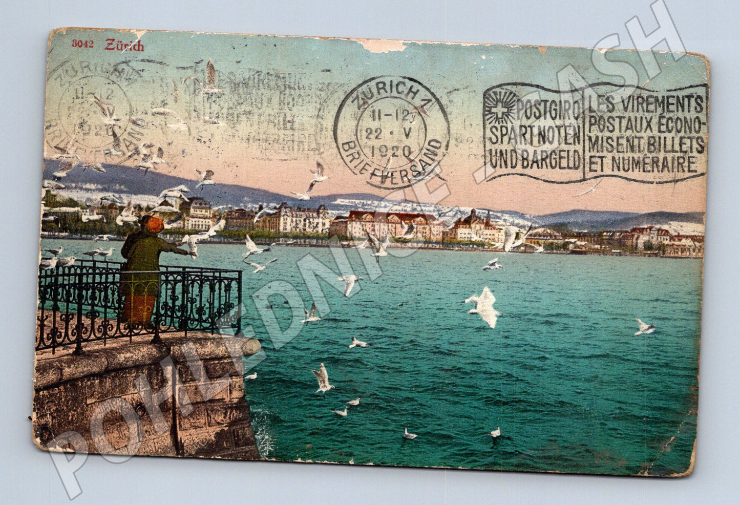 Pohlednice Zürich nábřeží 1920 Švýcarsko (M15910)