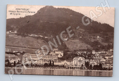 Pohlednice Montreux hotely Belmont Palace Cygne (M15919)