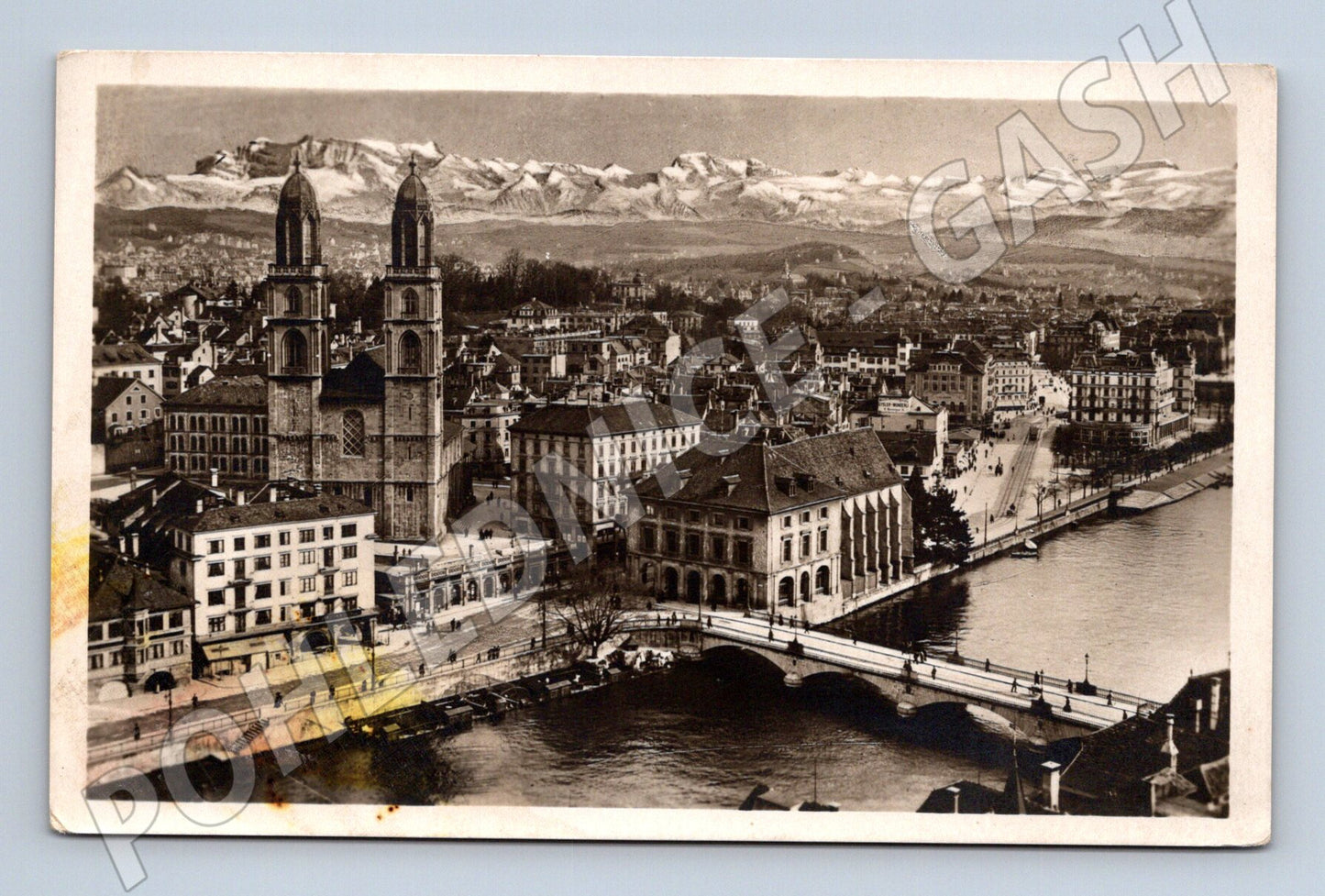 Pohlednice Zürich a Alpy Švýcarsko 1933 (M15934)