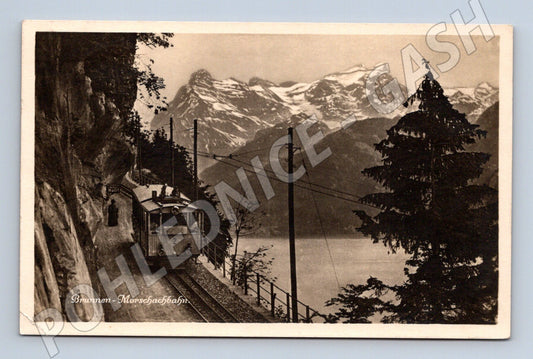 Pohlednice Brunnen Morschachbahn železnice Alpy (M15936)
