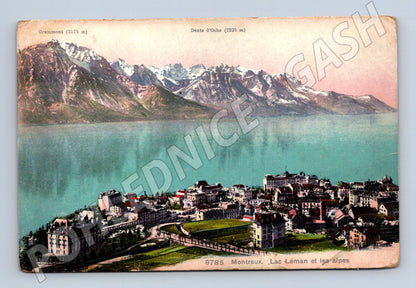 Pohlednice Montreux Lac Léman Alpy 1909 (M15942)