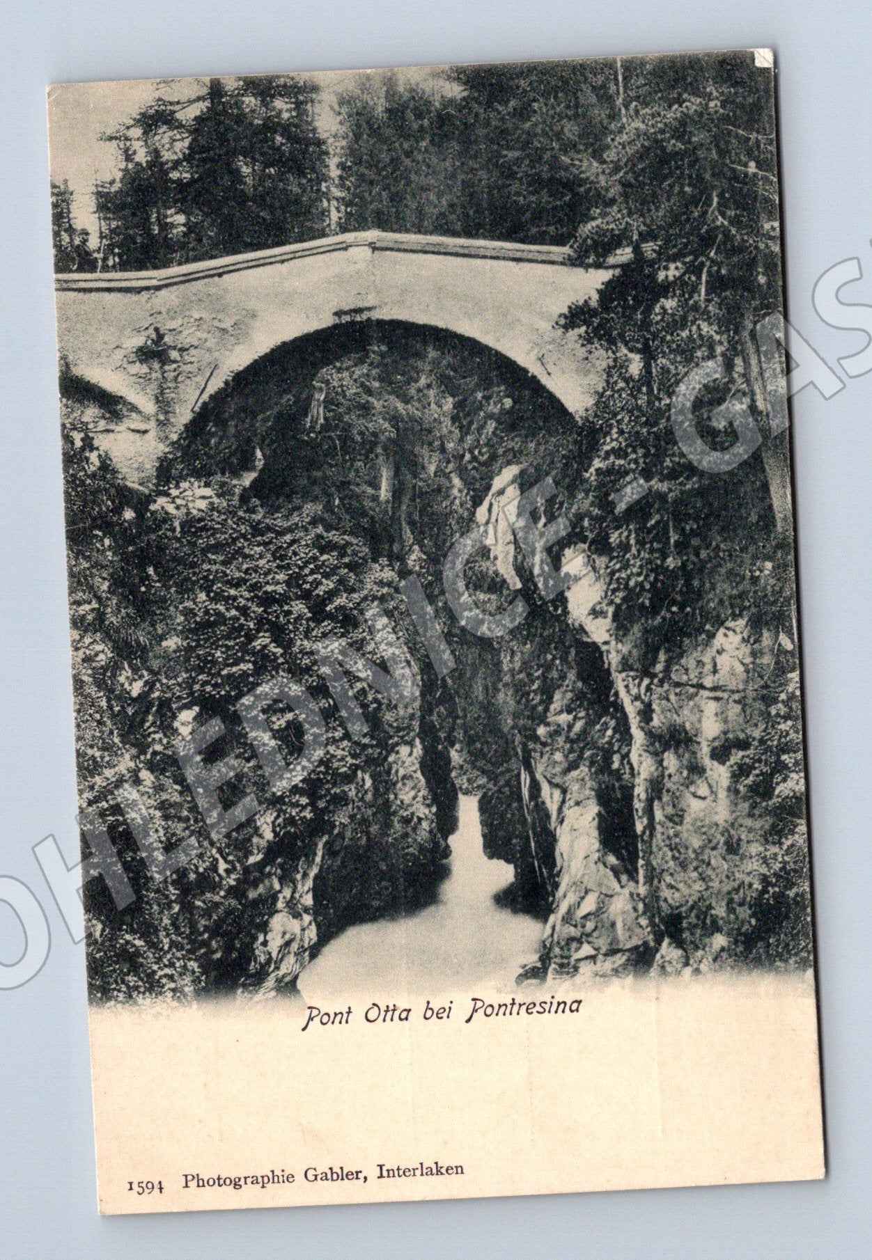 Pohlednice Pontresina Pont Otta Alpský most (M15945)