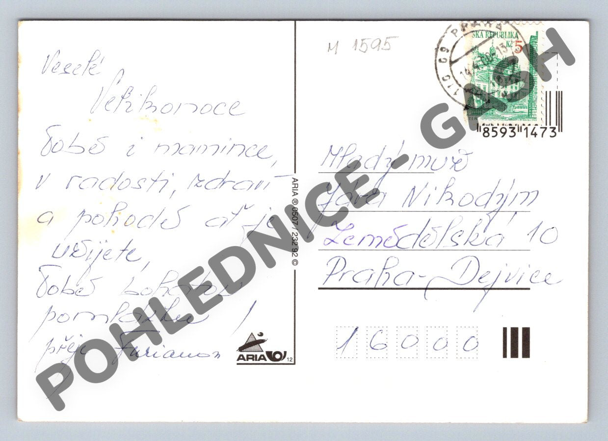 Pohlednice Koš květin a kraslic Česká republika (M1595)