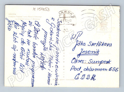 Pohlednice Gdaňsk Fontána Neptuna radnice 1972 (M15953)