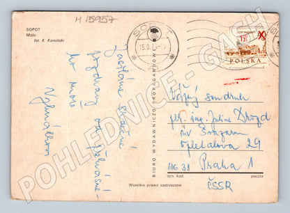 Pohlednice Polsko Sopot molo Baltské moře prošlá poštou (M15957)