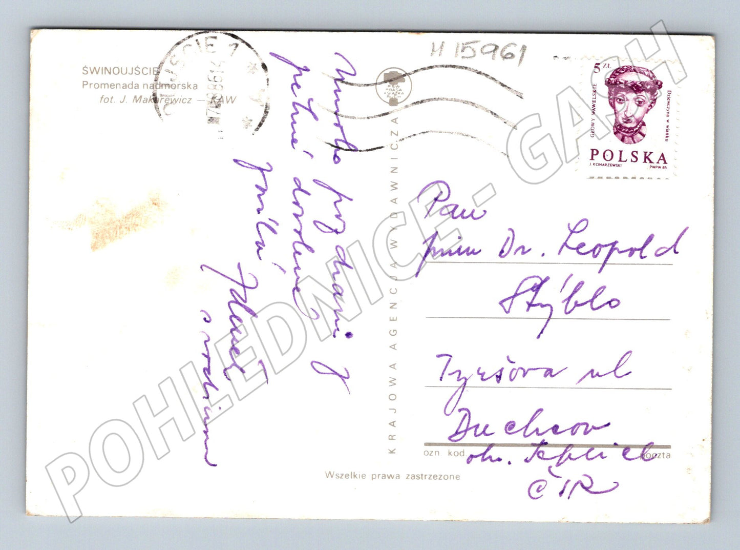 Pohlednice Swinoujscie promenáda námořníci Polsko (M15961)