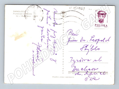 Pohlednice Swinoujscie promenáda námořníci Polsko (M15961)