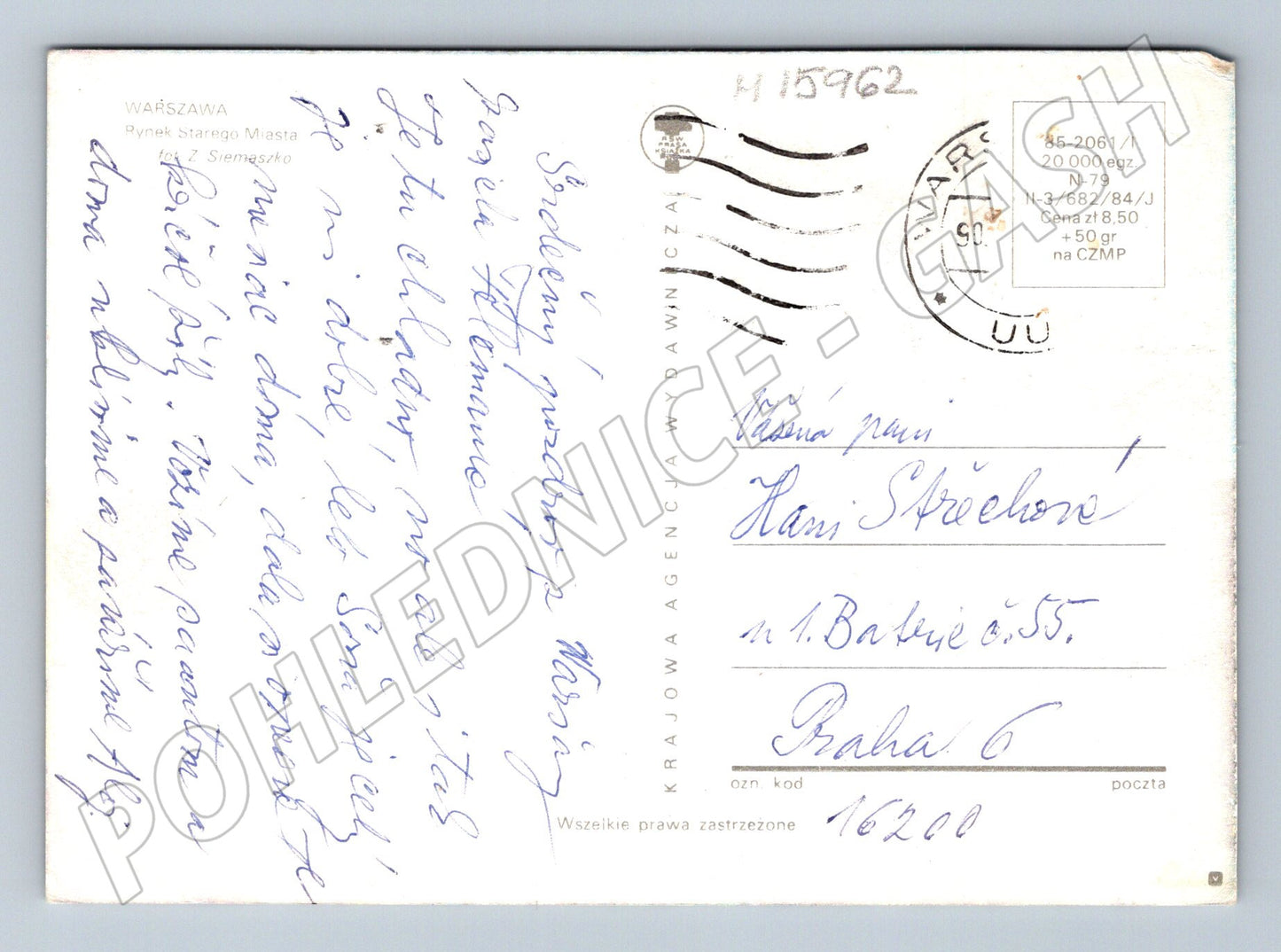 Pohlednice Varšava Rynek Starego Miasta Polsko (M15962)