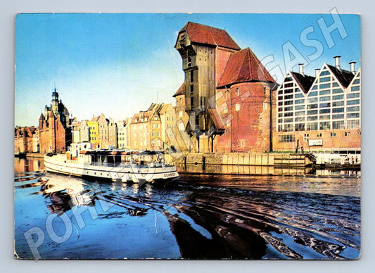Pohlednice Gdaňsk Žuraw nad Motławou loď Polsko (M15964)