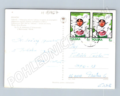 Pohlednice Krakow Polska více pohledů prošlá (M15967)