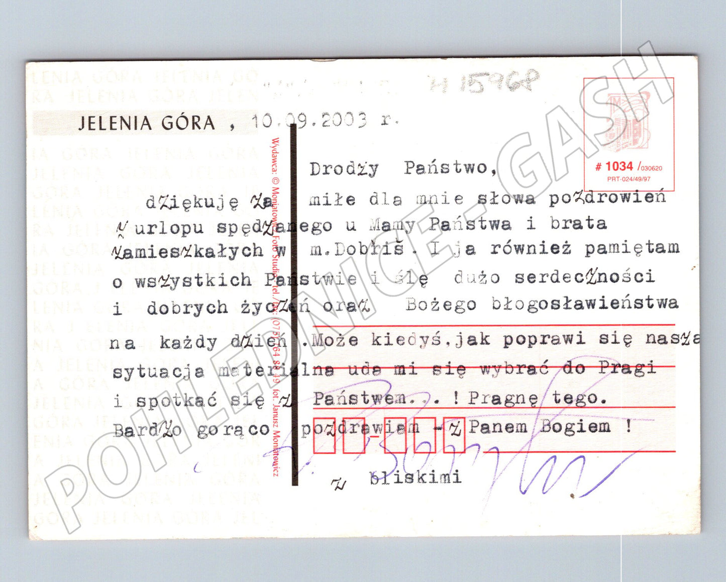 Pohlednice Jelenia Góra Polsko 2003 (M15968)