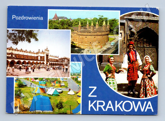 Pohlednice Krakov koláž Polsko 1989 známky (M15969)