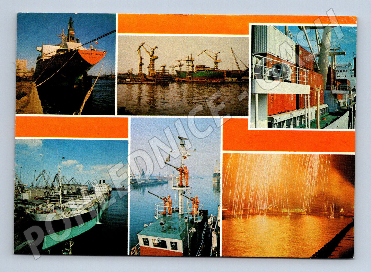 Pohlednice Loděnice Štětín Polsko lodě přístav (M15973)