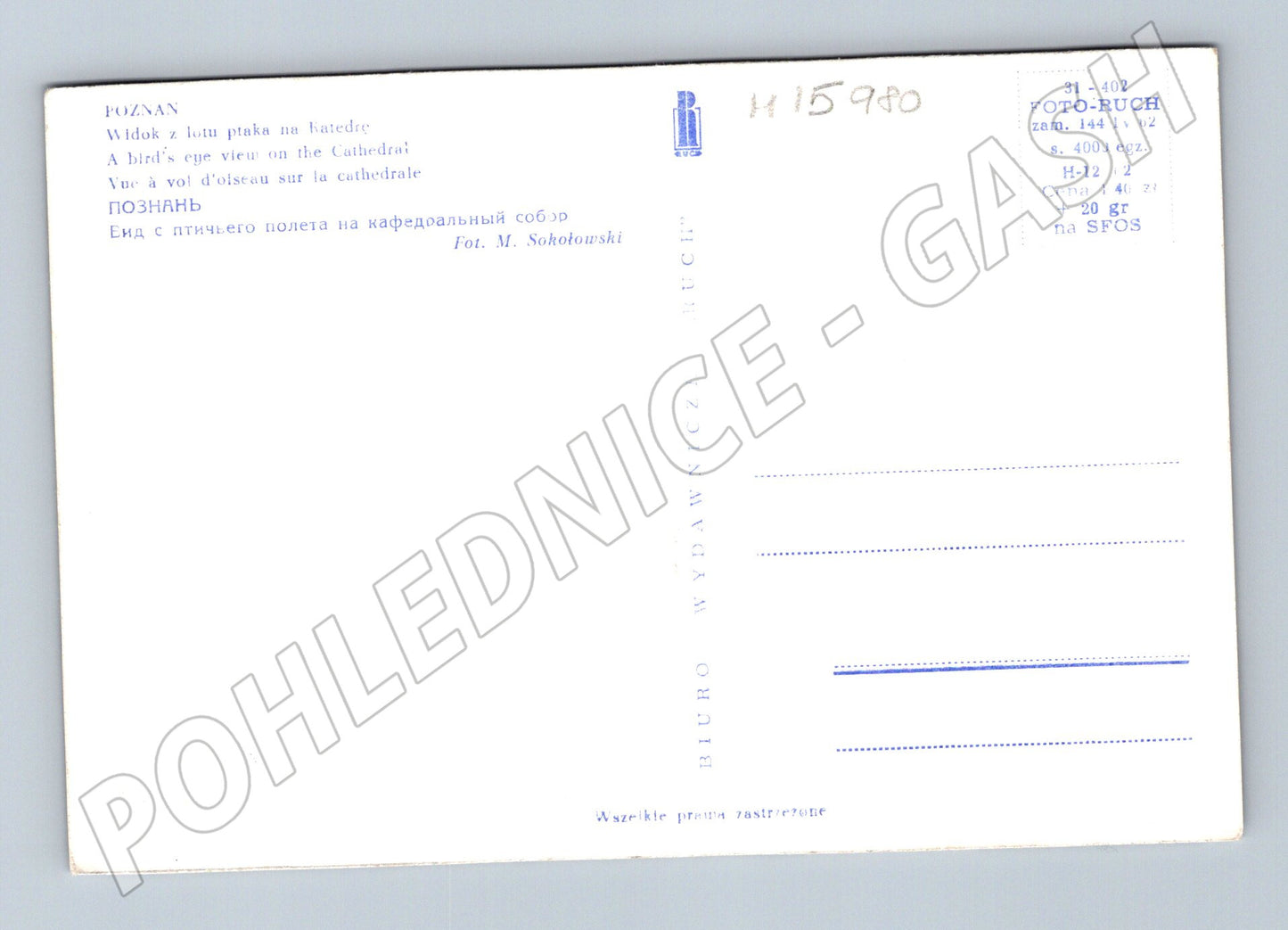 Pohlednice Poznaň katedrála letecký pohled (M15980)