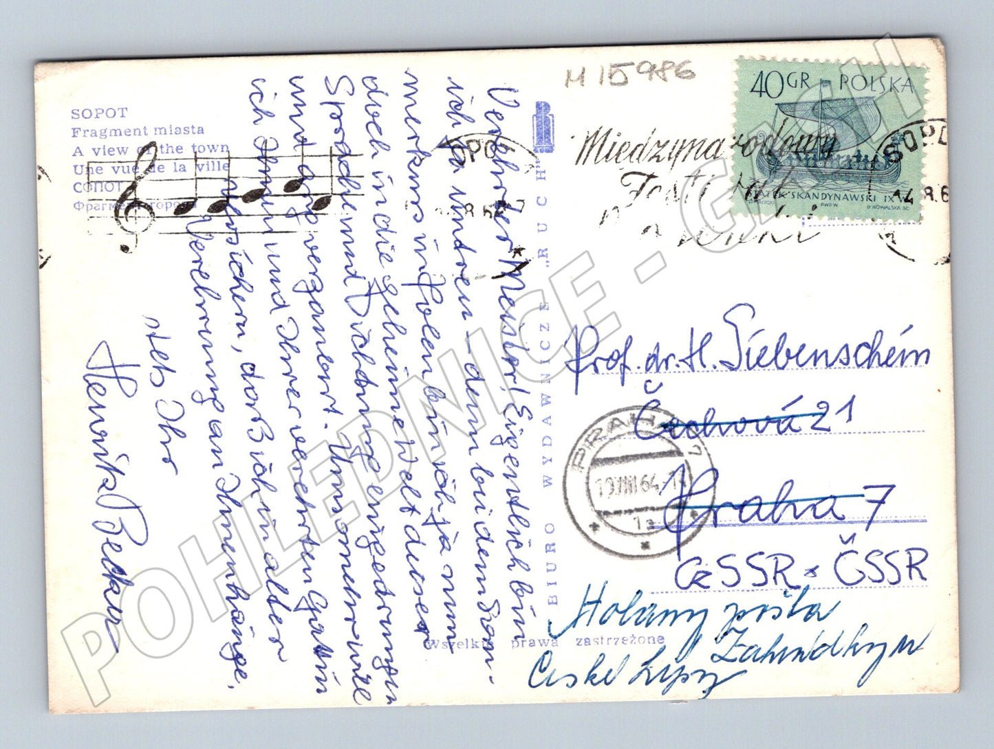 Pohlednice Sopot historická 60. léta Polsko (M15986)